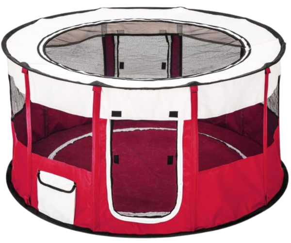 Faltbarer Welpenauslauf - Nylon - 120x60 cm - rot
