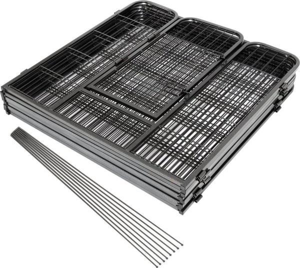 Premium Welpenauslauf - Metall - anthrazit beschichtet - 640 cm - div. Höhen