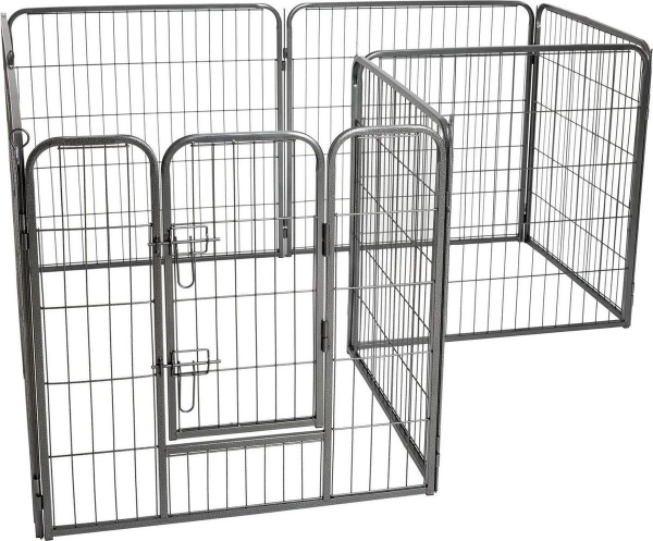 Premium Welpenauslauf - Metall - anthrazit beschichtet - 640 cm - div. Höhen