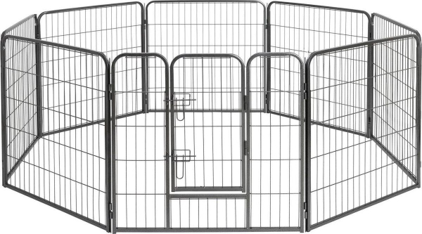 Premium Welpenauslauf - Metall - anthrazit beschichtet - 640 cm - div. Höhen